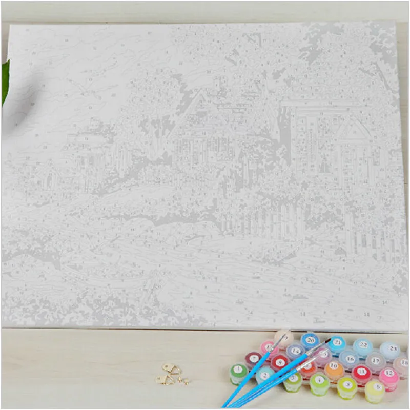 Framed Pictures Painting By Numbers DIY Digital Oil Home Christmas Decoration Gifts 40x50cm New White Swan Lovers G275 | Дом и сад