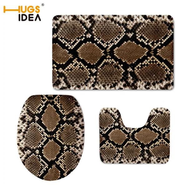 C0456CP HUGSIDEA, домашний декор для отеля, ковры, модные, 3D, леопардовая расцветка, для ванной комнаты, Противоскользящие коврики, туалет, туалет, 3 шт., набор ковриков - Цвет: C0456CP