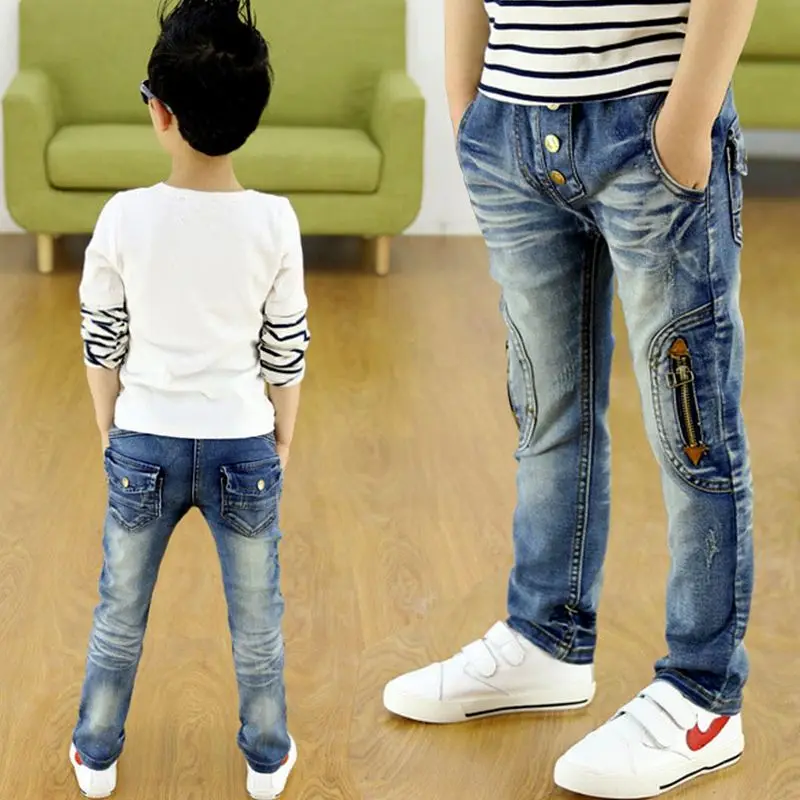

Kids Clothing 2021 New Spring Autumn Children Pants Boys Trousers Fashion Gun Cotton Pencil Pants Zipper Leggings Boy Wild Jeans