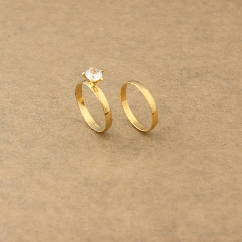 Два дизайн позолоченный Кристалл Кольца модные украшения для влюбленных свадьбы