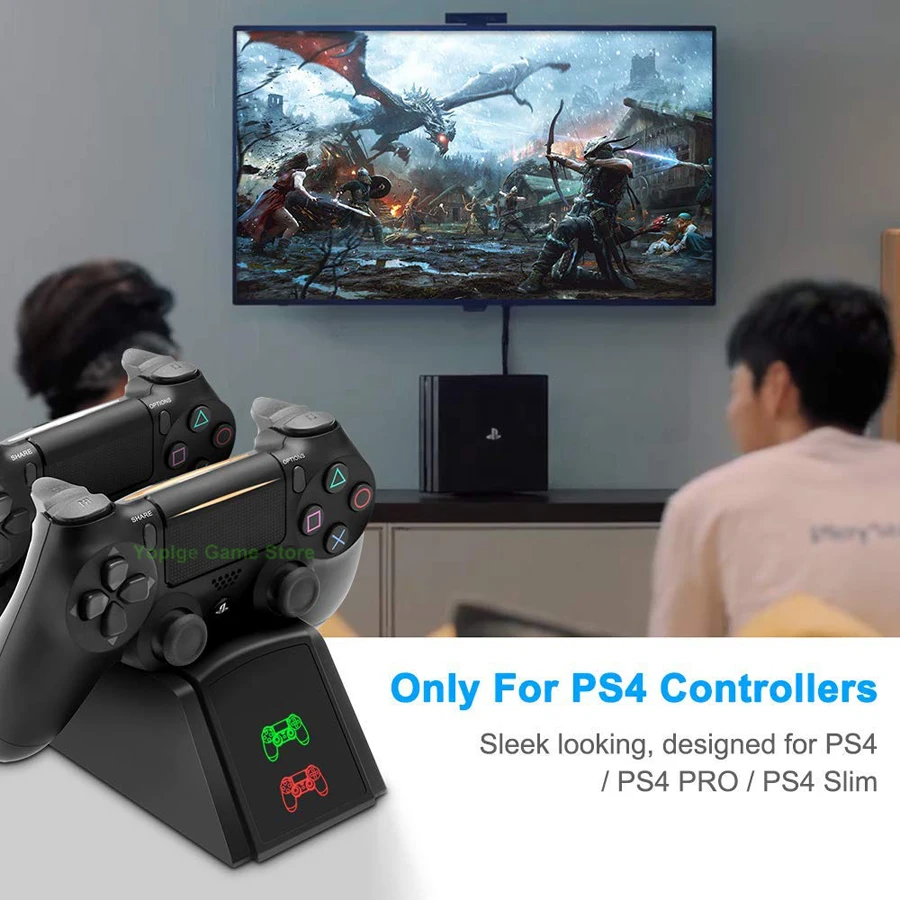 PS4/Pro/Slim 2 контроллера зарядное устройство LED беспроводной геймпад зарядная док