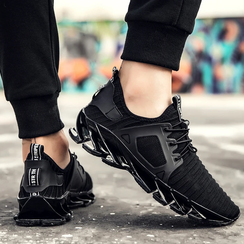 LAKESHI New Men Shoes Summer Casual 2018 Fashion Sneakers Comfortable Lightweight Gray black | Обувь
