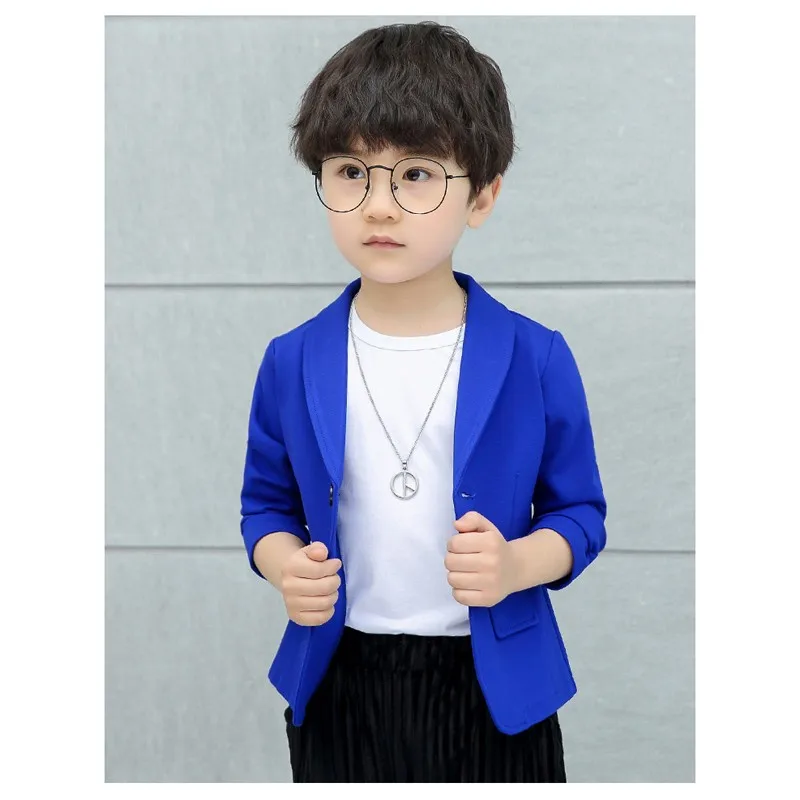 Blue ActhInK/Новое поступление, 2 цвета, блейзер для маленьких мальчиков, куртка, детская официальная куртка, детский блейзер для церемонии, пиджак, Свадебный блейзер для мальчиков - Цвет: Blue