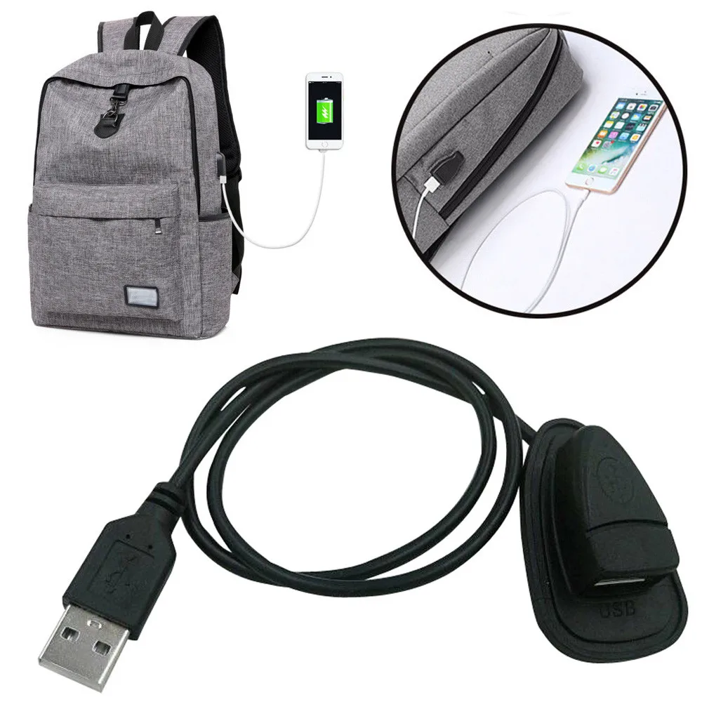 Черный рюкзак Внешний USB зарядный Интерфейс адаптер кабель велосипедные