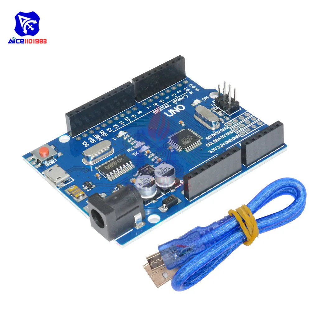 Diymore UNO R3 CH340G CH340 MEGA328P ATMEGA328 ATMEGA328P 16AU макетная плата для Arduino с микро USB