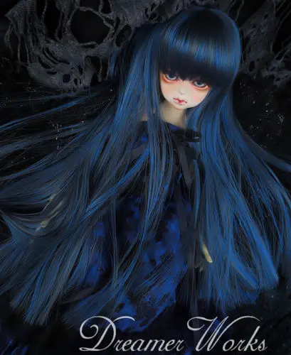 BJD парик для 1/3 1/4 Seductie синий черный длинный парик кукольные волосы 22-23 см 18-18,5 см BJD SD MSD Dollfie кукла