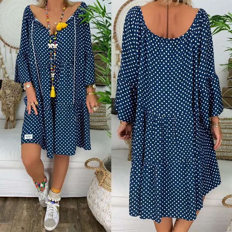 Женское летнее платье рубашка с цветочным принтом и длинным рукавом|Женские