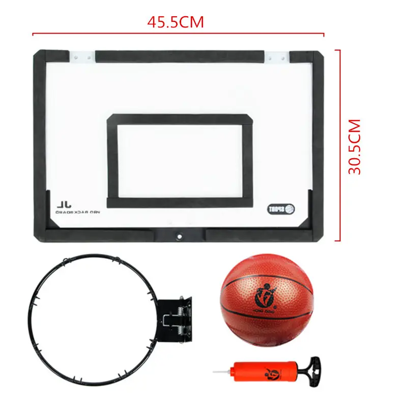 Баскетбольное кольцо JayCreer Pro Mini с мячом. 45,5X30,5 см ударопрочная задняя панель - Цвет: White