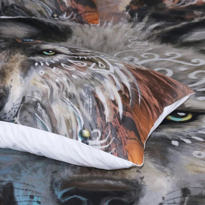Annuona Luxury 3pcs 3D Wolf Bedding Set Jacquard King Queen Size Adult Bed Lines Pillowcases Duvt Cover Home Textile |