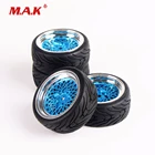 Плоские резиновые шины и обод колеса с 12 мм шестигранником 10365 + 21006 RC модели автомобиля аксессуары для HSP HPI RC на дороге гоночный автомобиль аксессуары