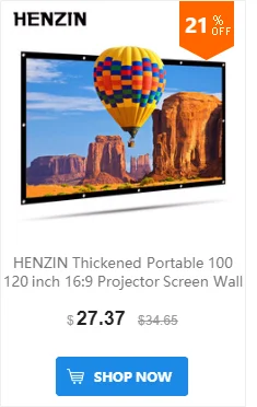 HENZIN складной проектор Экран 100 120 дюймов 16:9 HD ПВХ ткани проекционный Экран для домашнего офиса Театр открытый фильм Кино