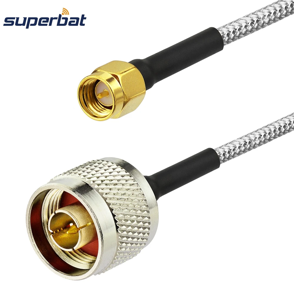 Superbat N-Type Male to SMA Plug Pigtail Connector Jumper Cable RG402 15cm for Wireless Antenna