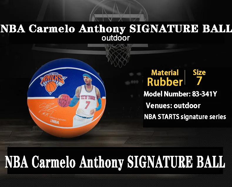 SPALDING outdoor Carmelo Anthony signature basketball official size 7 rubber men's match ball basketbol 83-341Y