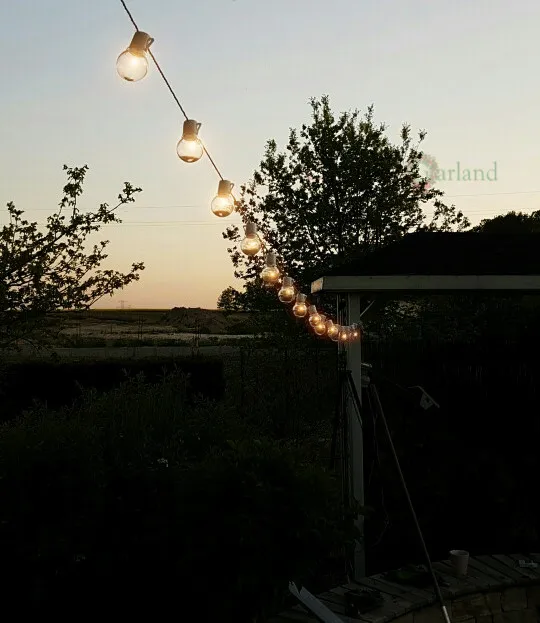 Светодиодная гирлянда с белым кабелем уличное освещение для свадьбы Рождества