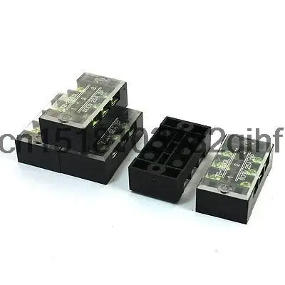 

5Pcs 3 Positions 2 Rows Covered Screw Terminal Barrier Strip Block 600V 25A