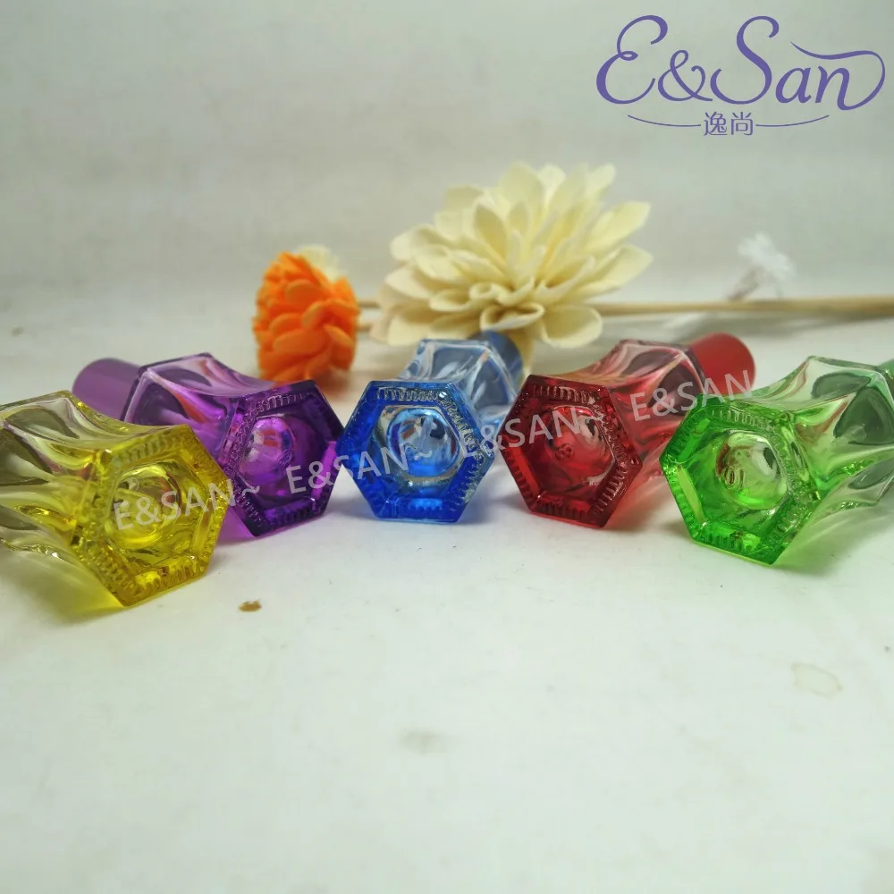 

P43-8ML Spray Color Slim Waist Hexagonal Cosmetics Glass Spray Small Perfume Bottle 100PCS/LOT