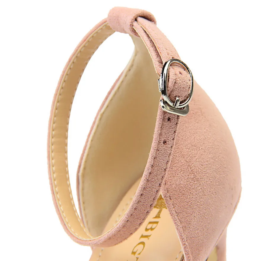 

BIGTREE Crystal Thin Heel Wedding Sandals Women Concise Solid Fock Buckle Women's High Heels Shoes Open Toe Party Sandals 2018