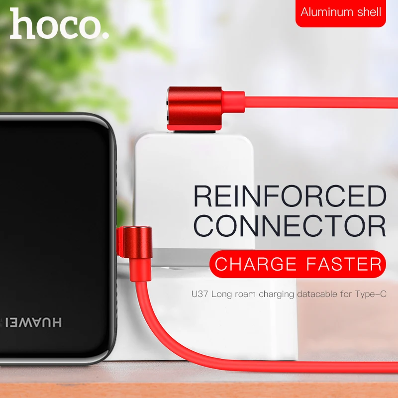 НОСО U37 Тип usb C 90 градусов быстрая зарядка usb c L Тип-c 3,1 шнур данных Зарядное устройство для samsung S8 S9 S7 Примечание 8 9 Xiaomi mi5