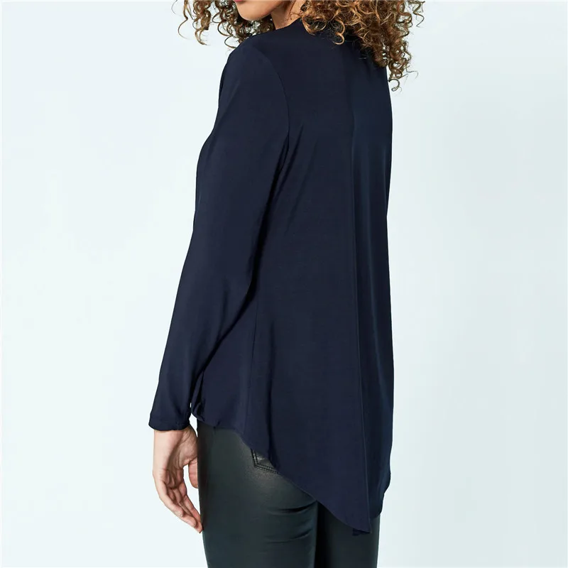 Fashion Women Long Sleeve Solid Blouse 2019 Spring Loose V neck Shirt Ladies OL Tops blusas femininas Plus Size Clothing Shirts