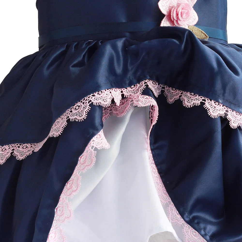 Платье для маленьких девочек хлопок 2018 Лето Детские края шнурка Цветочные платья