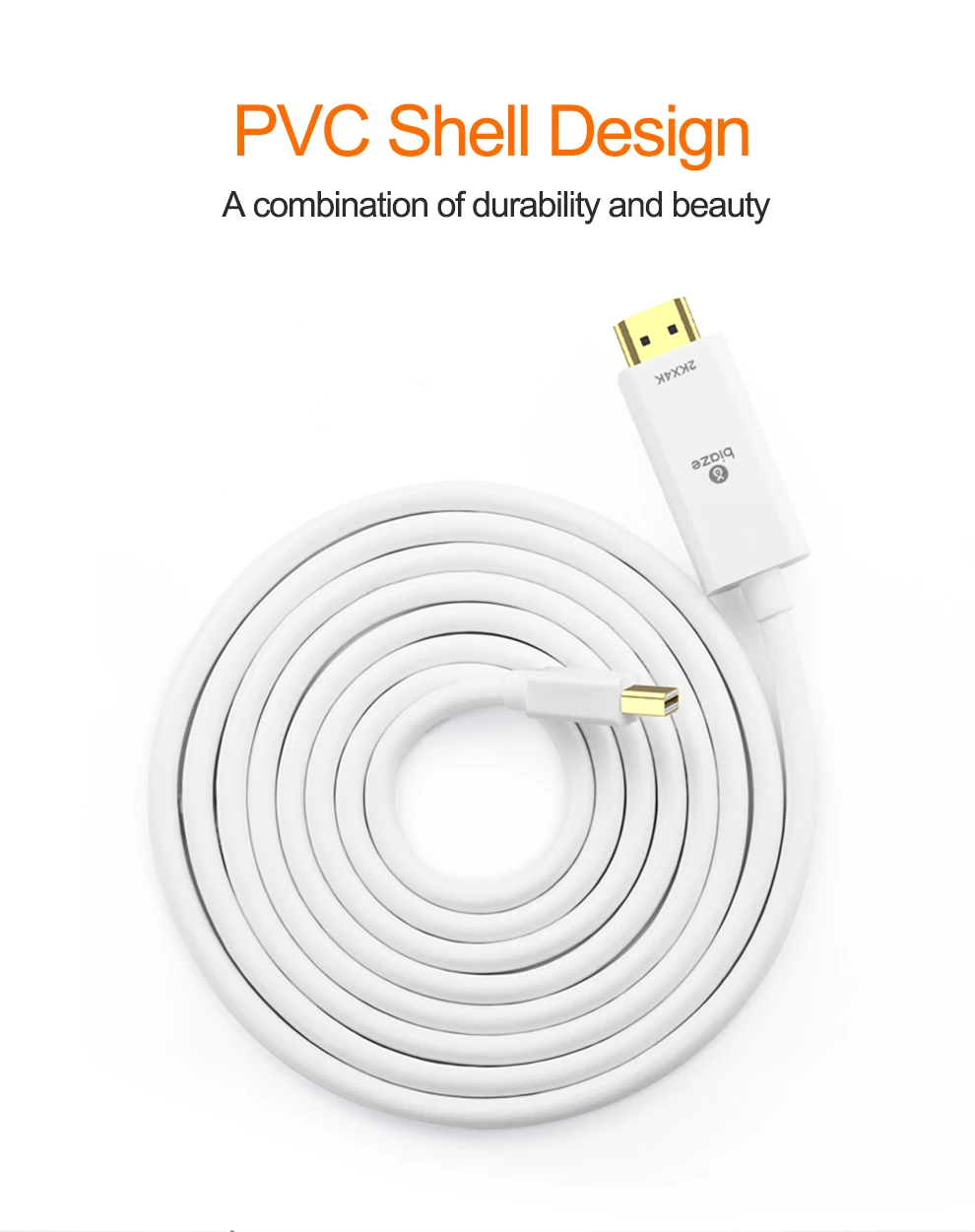 Biaze 4K мини дисплей порт Адаптер DP к HDMI 1,8 м 3 м Дисплей порт конвертер для ноутбука проектор Дисплей порт к HDMI Thunderbolt