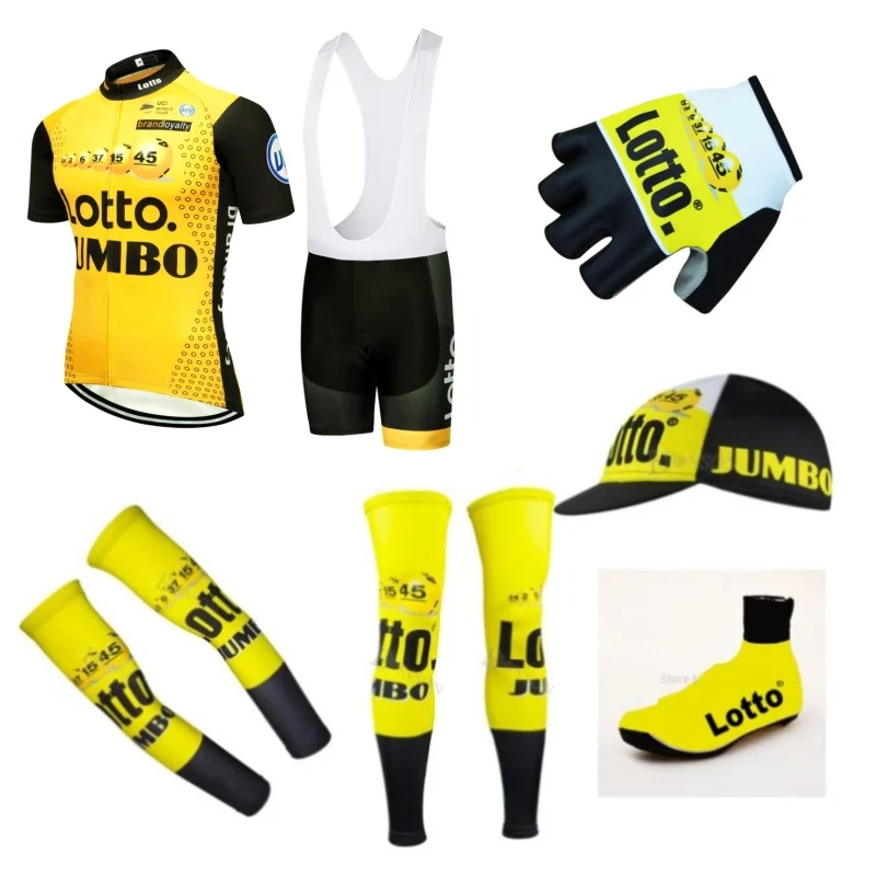 7 шт. полный набор pro team lotto jumbo велосипедные Джерси комплекты летние быстросохнущие мужские велосипедные костюмы MTB Ropa Ciclismo велосипедный Майо гель - Цвет: 18 jumbo