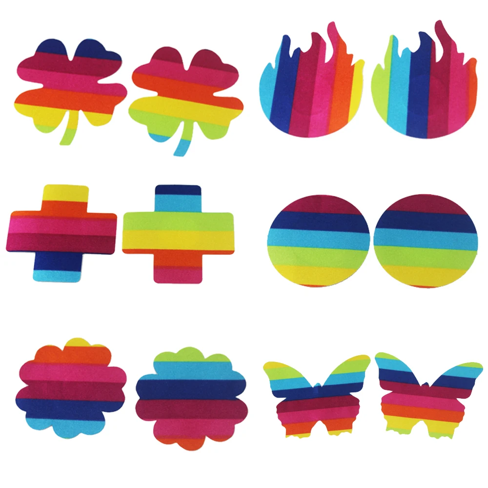 

Rainbows Paste Breast outfit LGBT Bra Adhesive erotic lingerie Stickers Nipple Cover Milk Paste for Sexy Women Ladies
