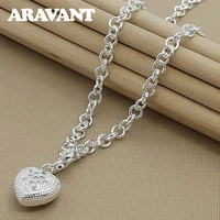 925 silver jewelry heart pendants necklaces chains for women valentines day top quality jewelry gift