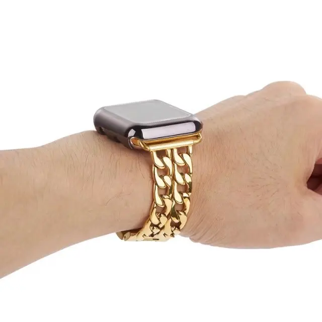 Для Apple iWatch 4 браслет на запястье роскошный дизайн с металлической цепочкой ремешок для часов сменный ремешок для Apple Watch серии 1 2 3 38 мм-42 мм
