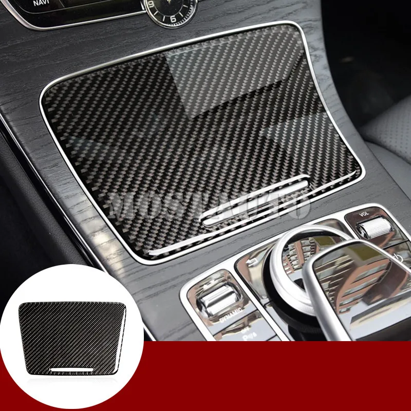 

For Benz GLC X205 X253 Carbon Fiber Console Water Cup Holder Panel Cover 2015-2021 1pcs Car Accessories Interior Car Decor