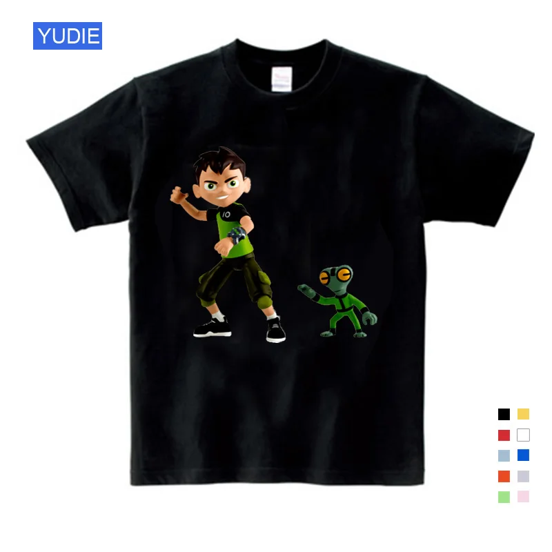 Новая детская футболка Omnitrix Ben 10 футболка Топы для маленьких мальчиков, летние футболки для мальчиков и девочек с героями мультфильмов Розовая Одежда - Цвет: T-shirt