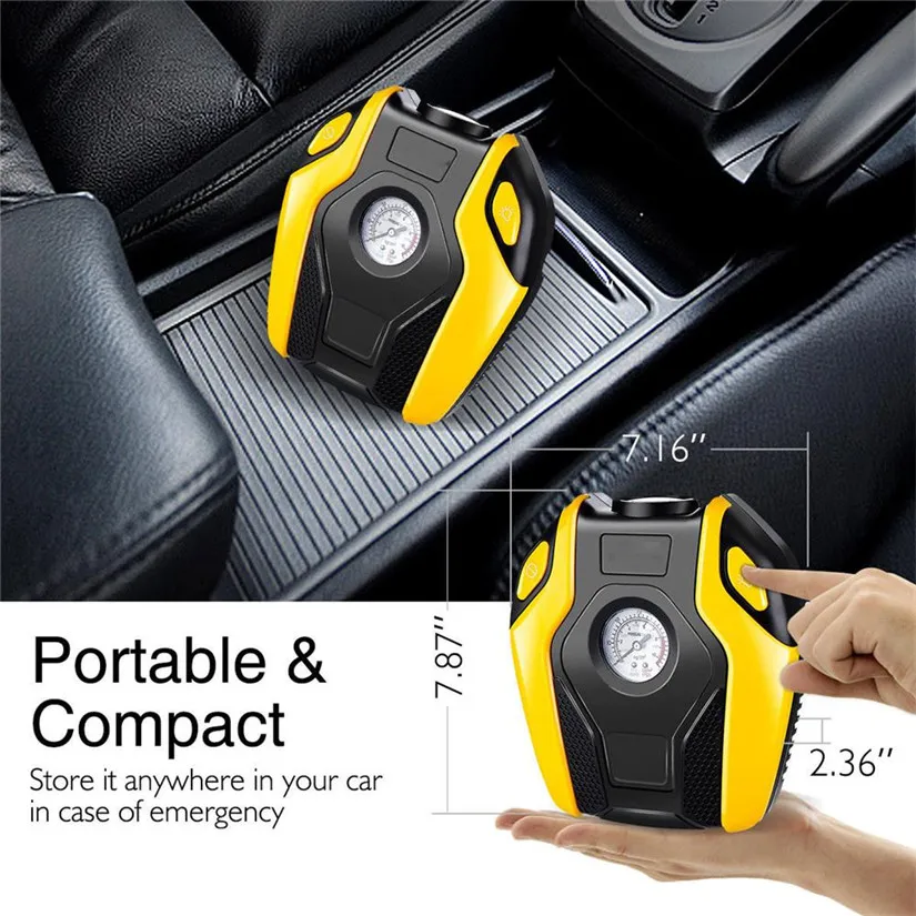 WUPP Portable Car Auto Electric Air Compressor Tire Inflator Pump with 3m Long Extended Power Cord Cigarette Lighter Plug J | Автомобили и