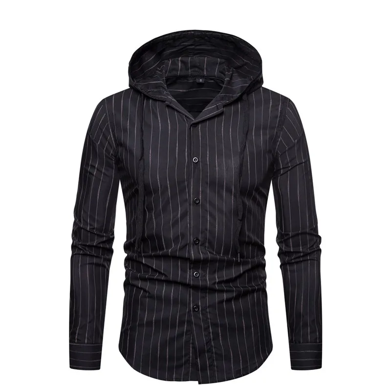 T-shirt for men 2019 Autumn Breathable Long-sleeve Cotton Shirt Casual Men's clothes Striped Tees with Hat S-XXL Clothing C08 | Мужская