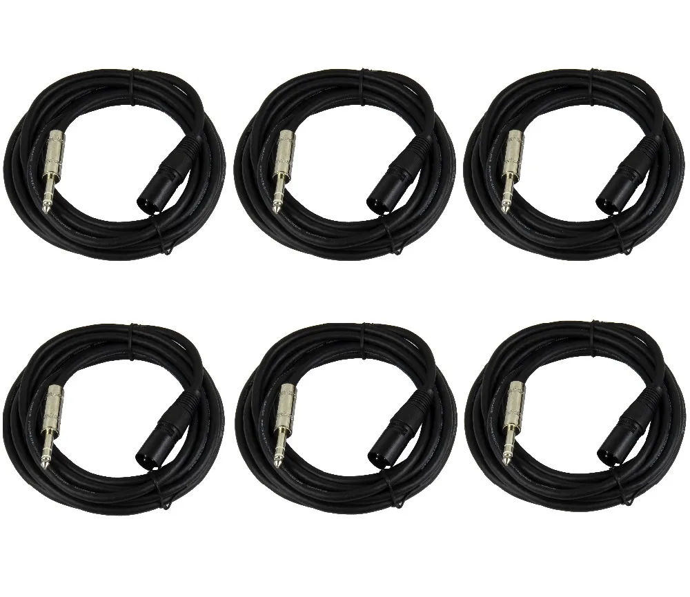 STARAUDIO 6 шт. 15 футов (4 5 м) XLR 3 контактный штекер 1/4 &quotстерео разъем экранированный