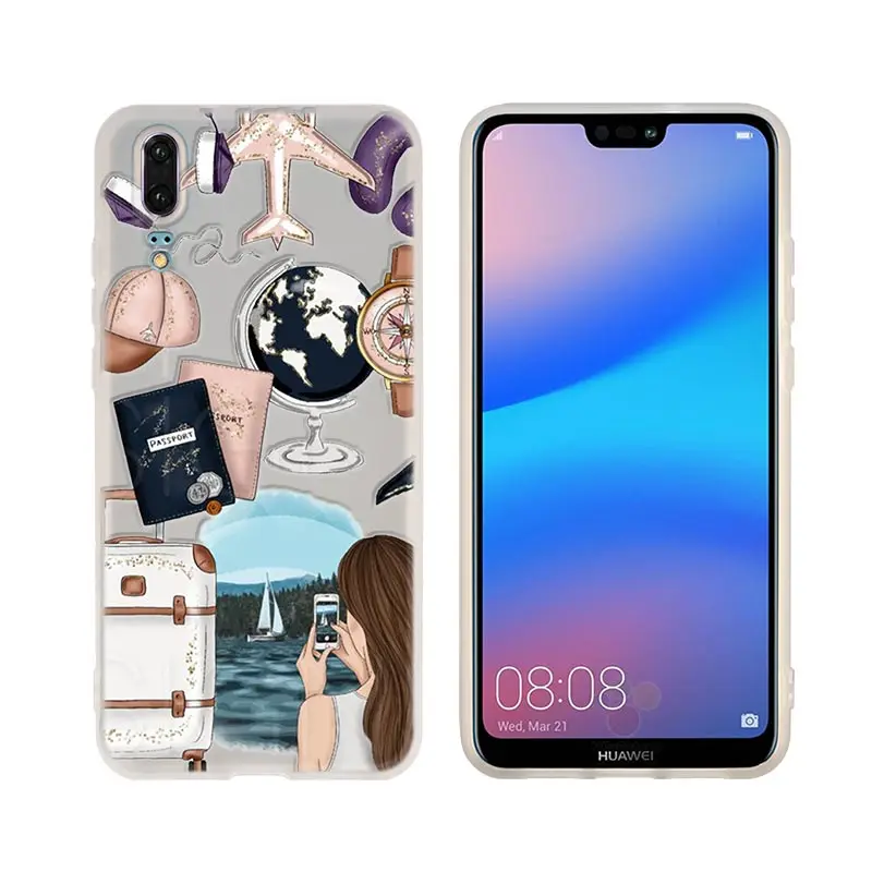Чехол для телефона из ТПУ с картой мира дорожные планы мягкие чехлы Huawei P40 P30 P20 Pro