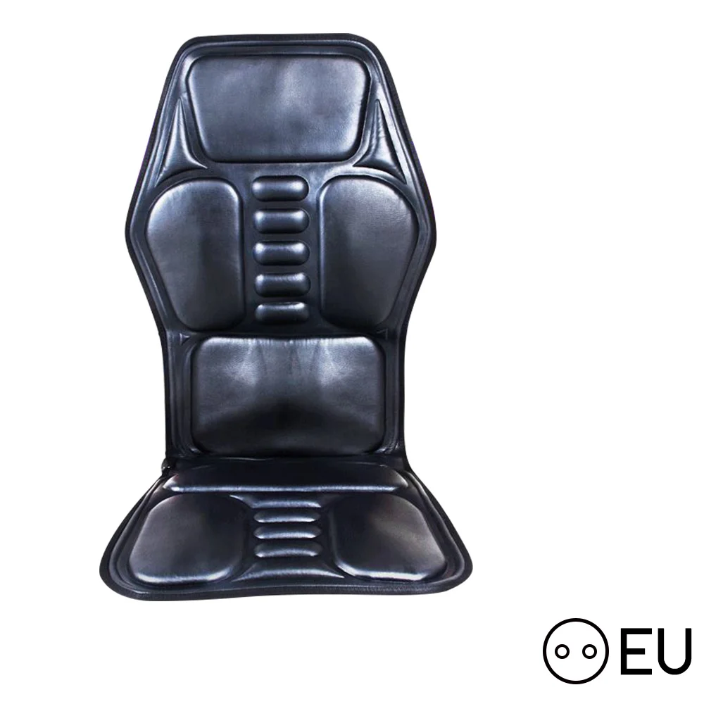 Черный Электрический Шиацу Массажное кресло PU Fauteuil массажная подушка автомобильное использование Поясничный массажер для спины тепло вибрирует матрас облегчение боли - Цвет: Черный