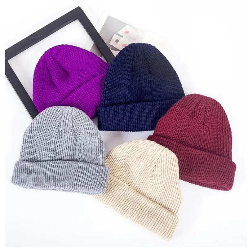 2019New мужская вязаная шапка Skullcap повседневная короткая шерстяная женская в стиле
