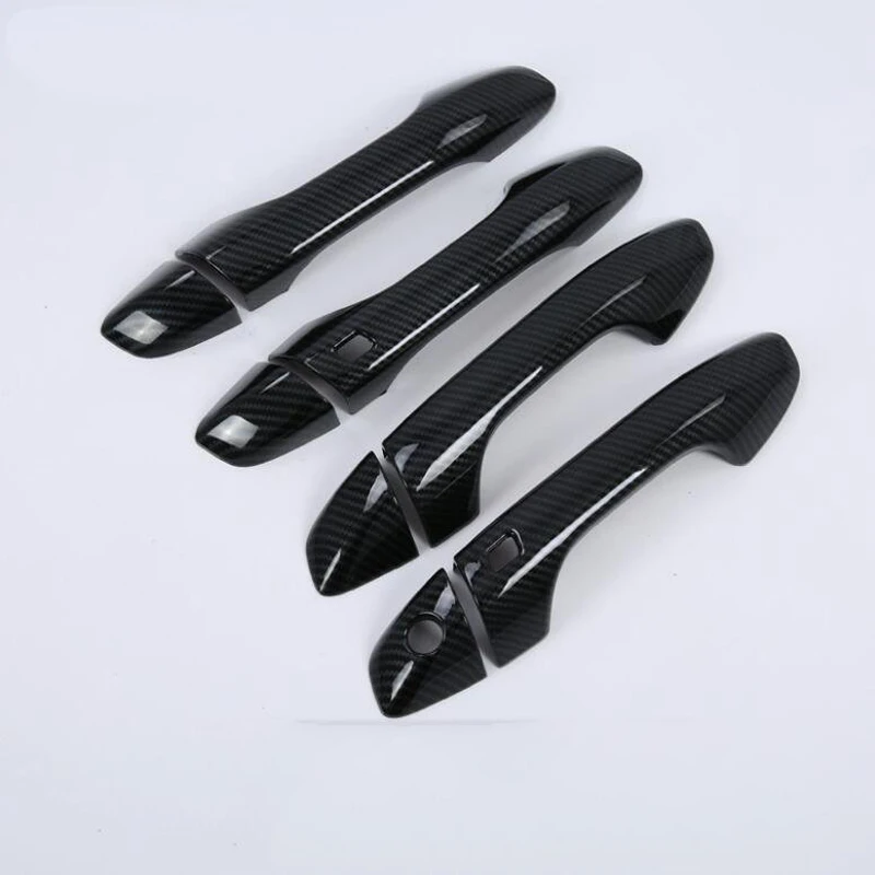 8 шт. защитные молдинги на дверную ручку автомобиля из углеродного