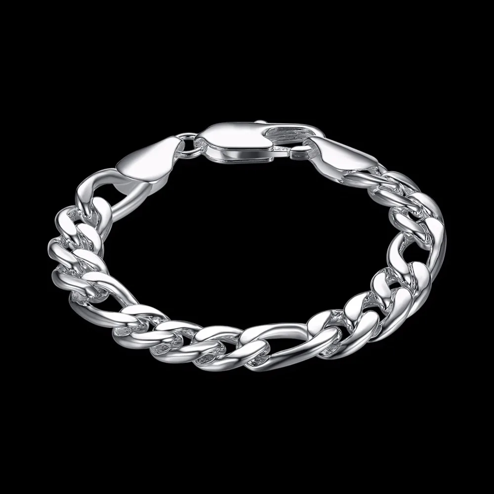 Lekani Men's Изящные ювелирные изделия цепочки из Фигаро 10 мм 20 5 см браслет мужской