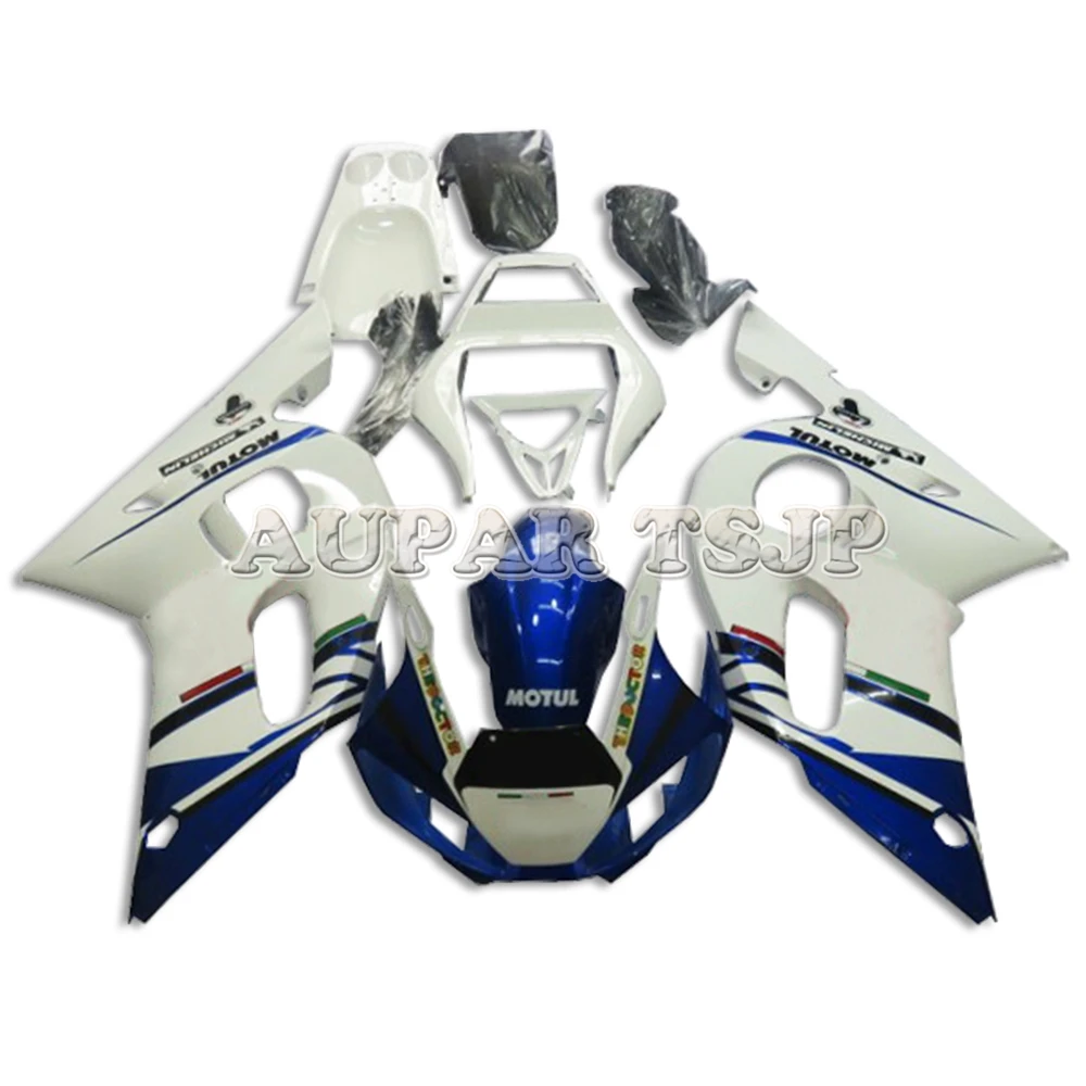 

Complete Bodywork Kit Plastic Panels For Yamaha 1998 1999 2000 2001 2002 YZF-600 R6 Injection Cowlings White Blue Fairings