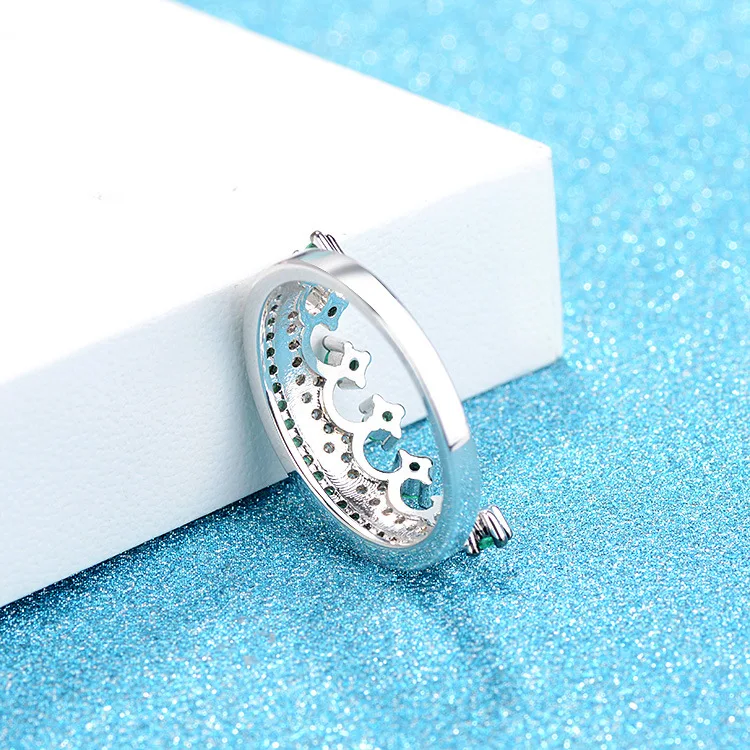 Seanlov Romantic Crown Rings Silver Color Blue Red CZ For Women Fashion Green Zirconia Jewelry Wedding | Украшения и аксессуары