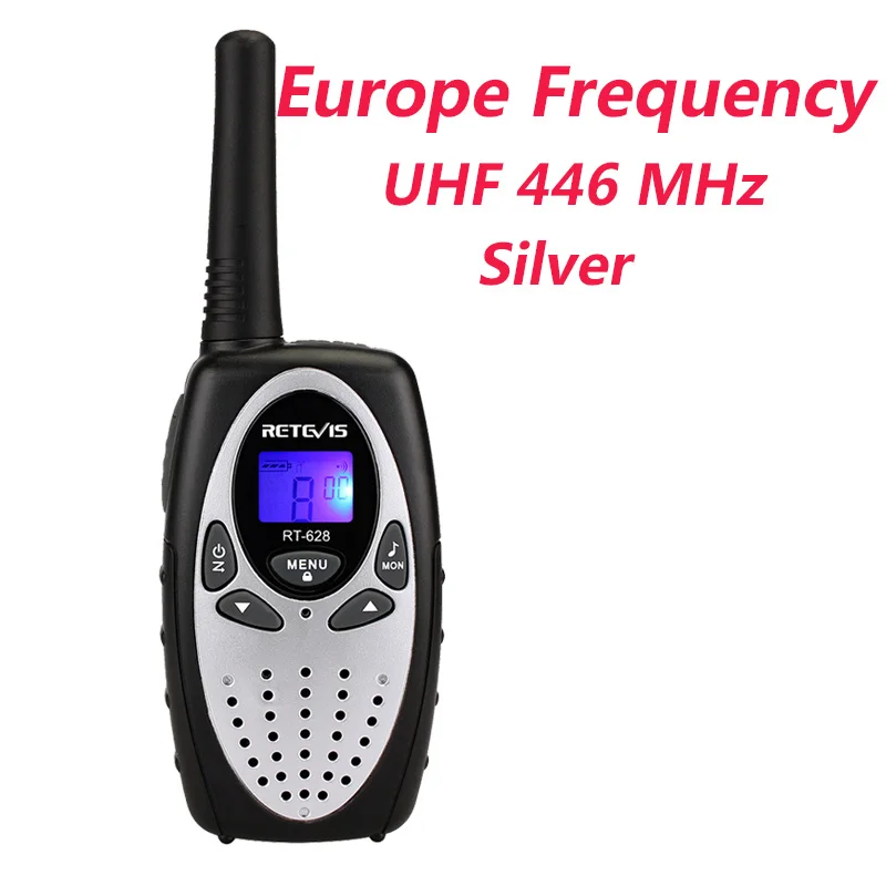 Silver Europe 1 шт. портативная рация детская радиостанция RETEVIS RT628 0,5 Вт кв приемопередатчик радиочастотная UHF двухсторонняя радиостанция J1026 - Цвет: Silver Europe