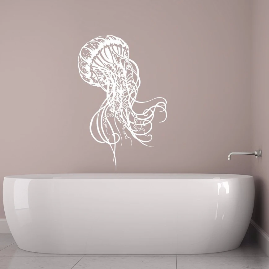 Jellyfish стикер на стену море в морском стиле украшения для ванной комнаты морские животные Медузы виниловые съемные настенные наклейки Настенная роспись AZ808