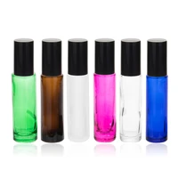 6pcs 10ml roller ball bottles for essential oils thick glass refillable perfume roll on bottle empty cosmetics container hot