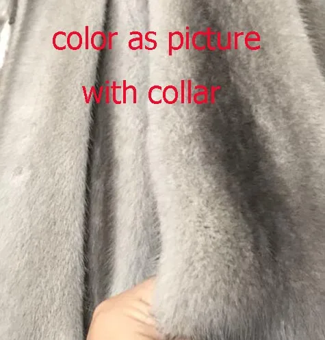 iron grey--collar Новое поступление 2 стиля х-длинные натуральные шубы цельная кожа норковая шуба для женщин меховые капюшоны подгонянного размера плюс воротник куртка с рисунком Червяков - Цвет: iron grey--collar
