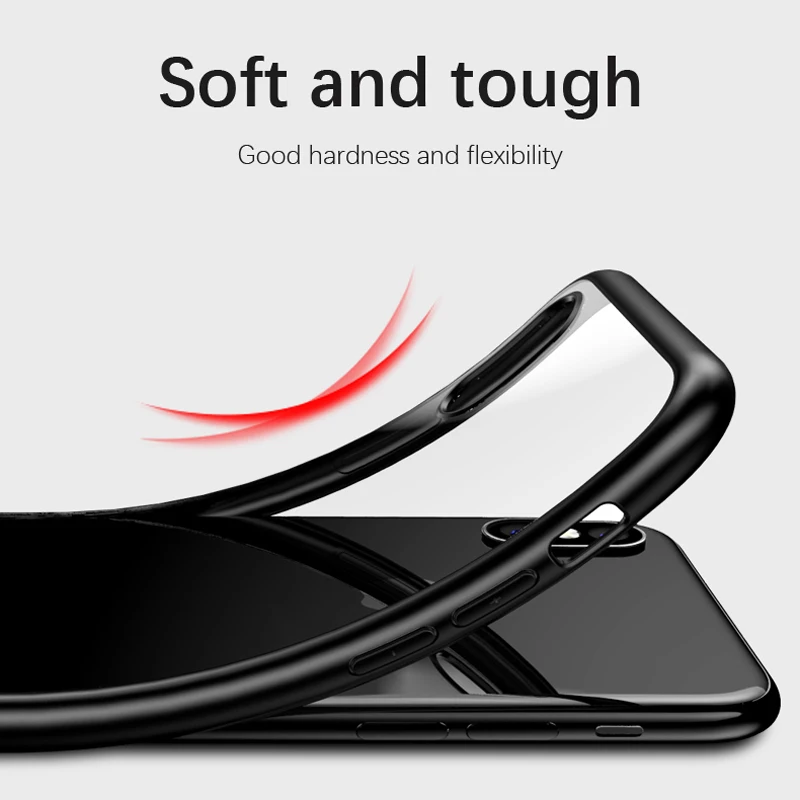 Чехол IPAKY для iPhone XS MAX Простой Прозрачный ударопрочный чехол из ТПУ + ПК гибридный