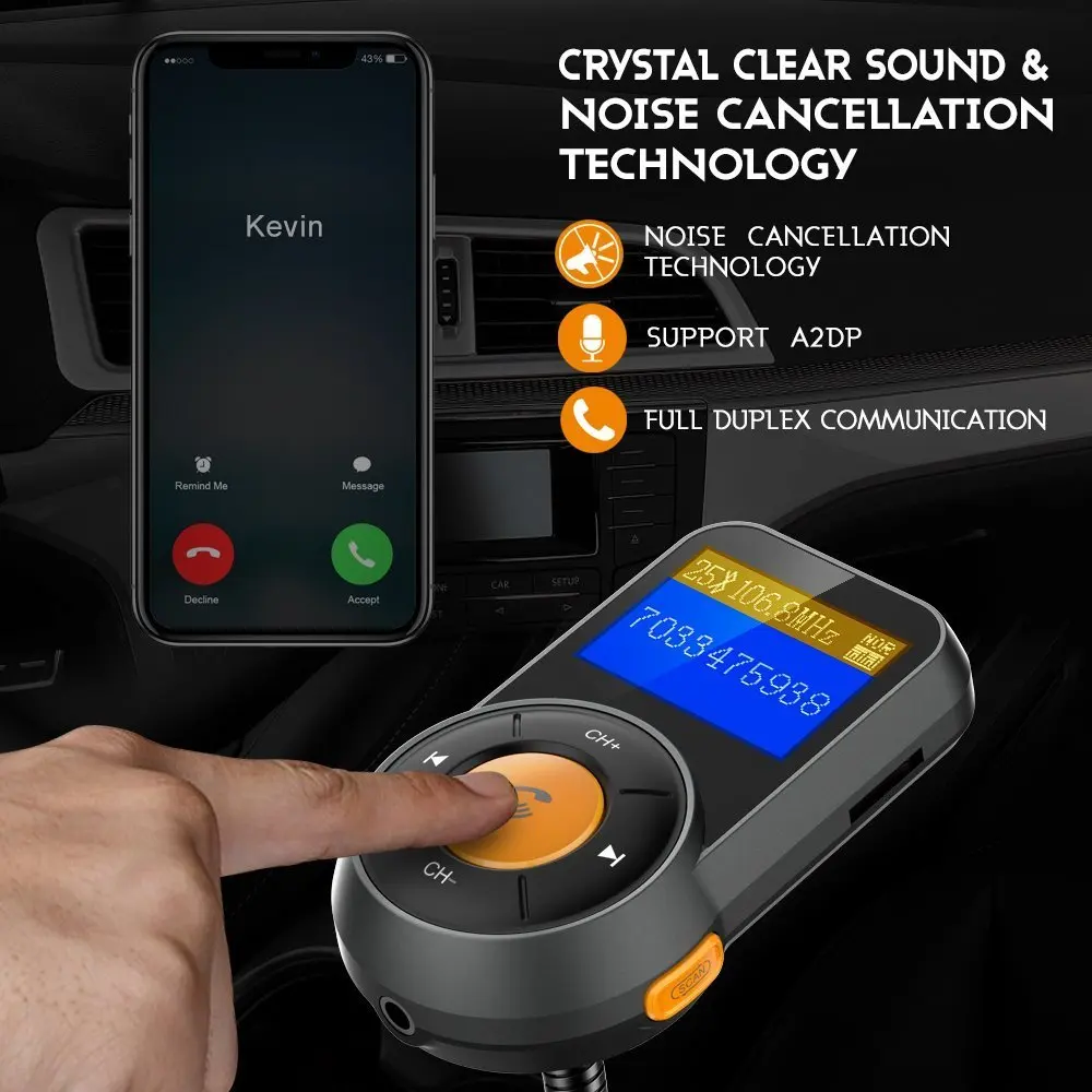 Автомобильное зарядное устройство FDOMAIN QC3.0 комплект громкой связи с Bluetooth