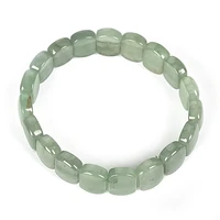 pure green and transparent pearl and dong ling jasper gem square bracelet real and solemn
