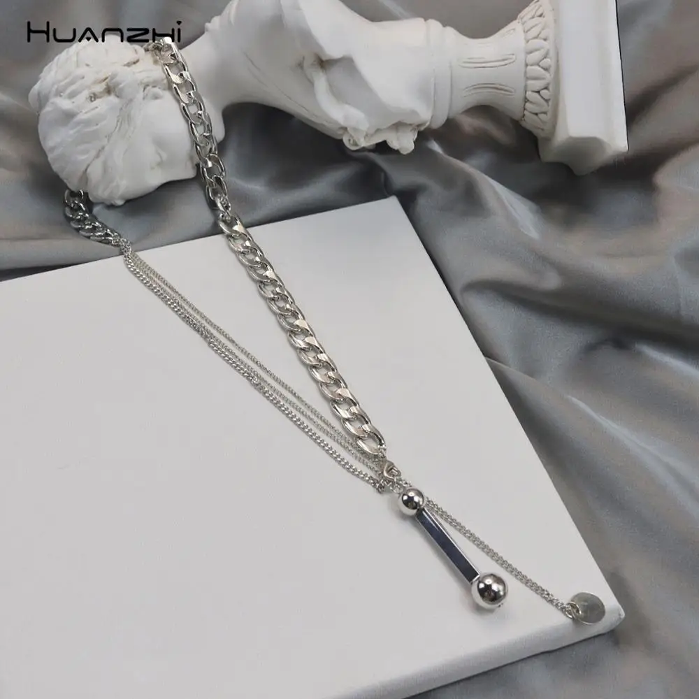 HUANZHI 2019 модная крутая Асимметричная металлическая Геометрическая подвеска в
