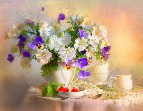 

14/16/18/28 прекрасный Счетный Набор для вышивания крестиком элегантность элегантный Эбби леди лето белые цветы в вазе